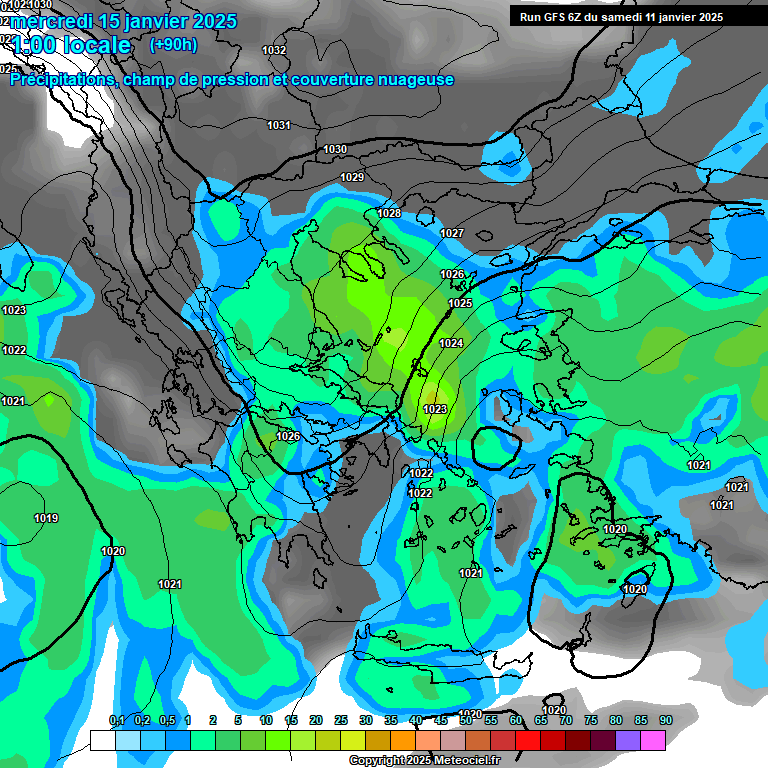 Modele GFS - Carte prvisions 