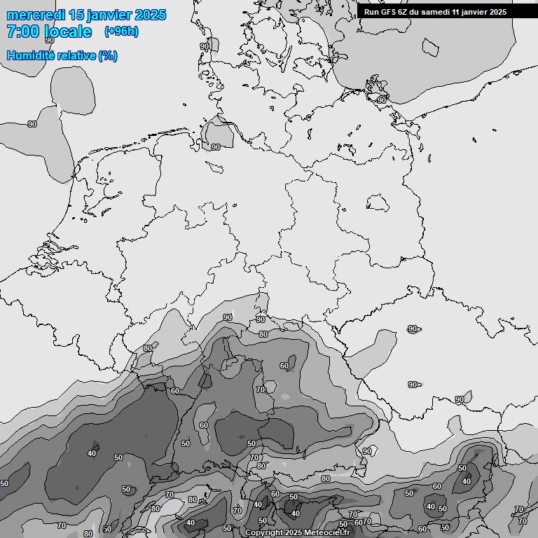 Modele GFS - Carte prvisions 