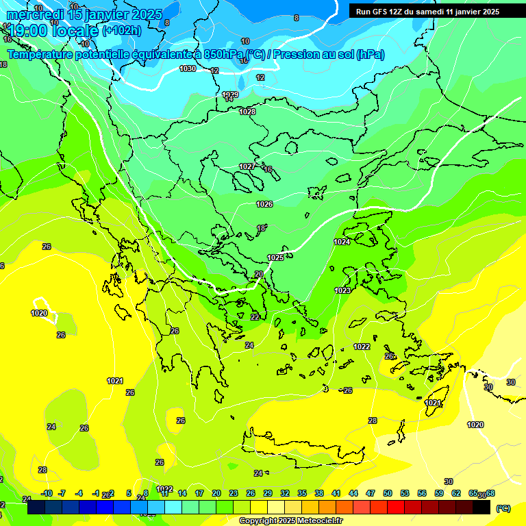 Modele GFS - Carte prvisions 