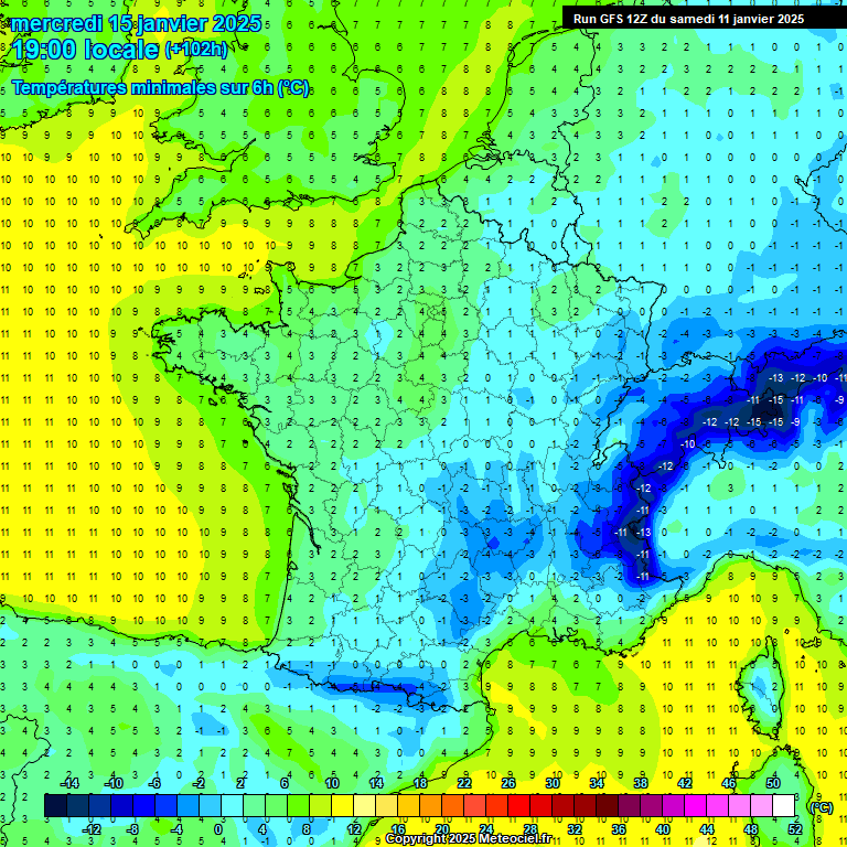 Modele GFS - Carte prvisions 