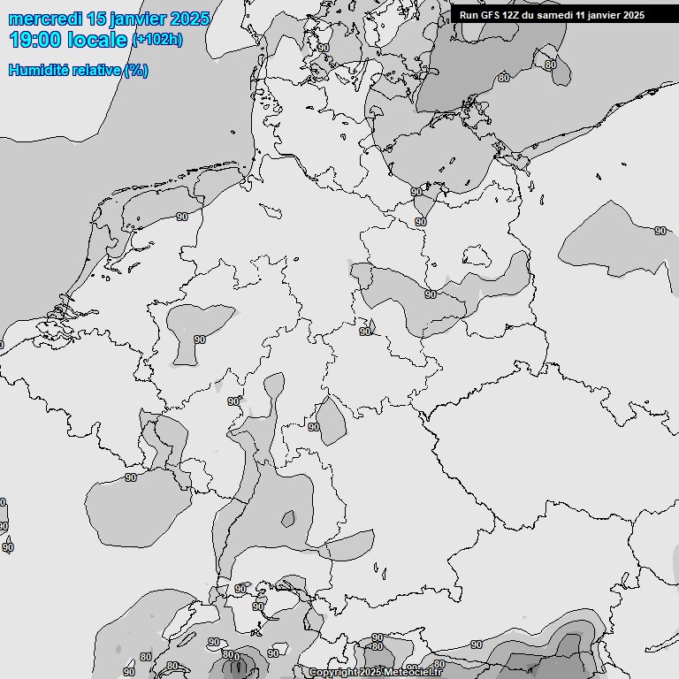 Modele GFS - Carte prvisions 