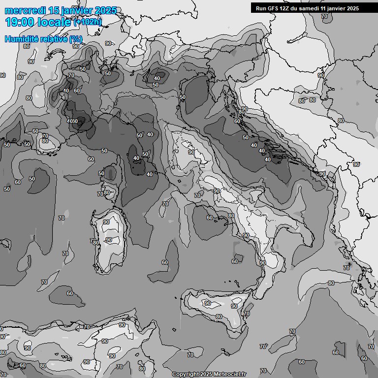 Modele GFS - Carte prvisions 