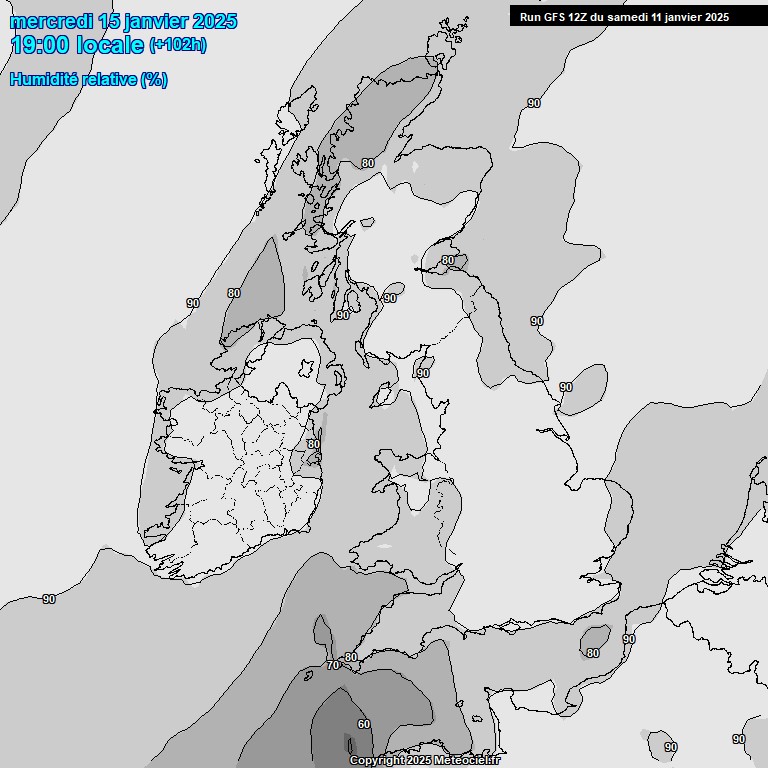 Modele GFS - Carte prvisions 