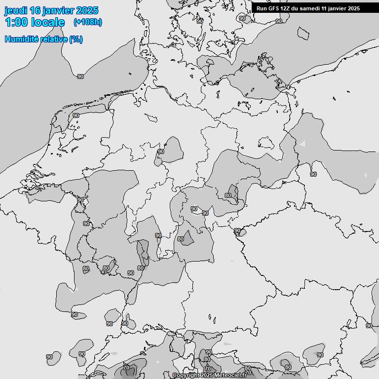 Modele GFS - Carte prvisions 