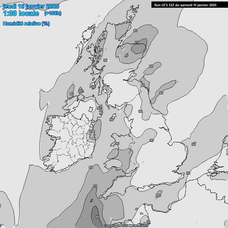 Modele GFS - Carte prvisions 