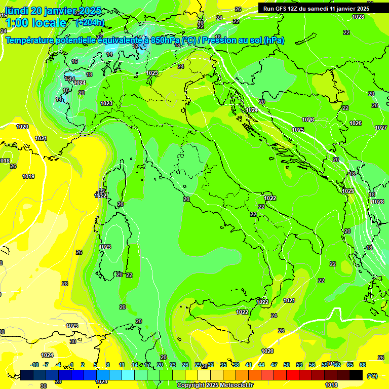 Modele GFS - Carte prvisions 