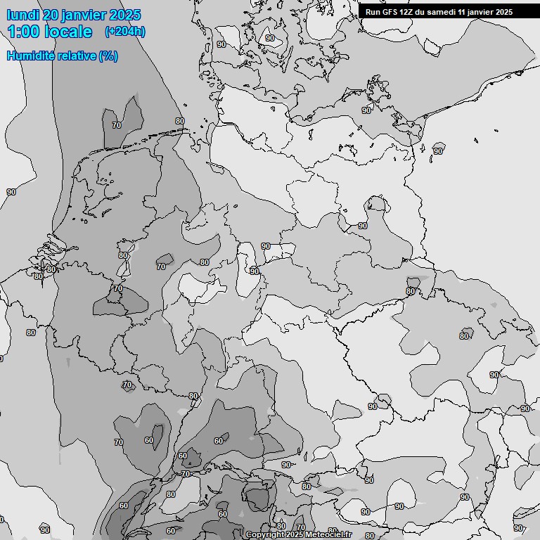 Modele GFS - Carte prvisions 