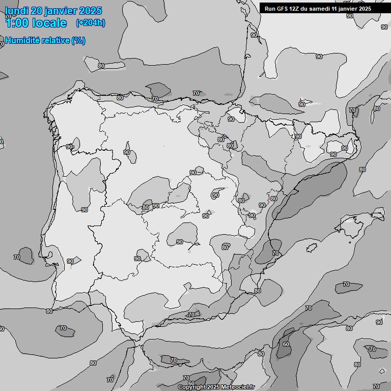 Modele GFS - Carte prvisions 