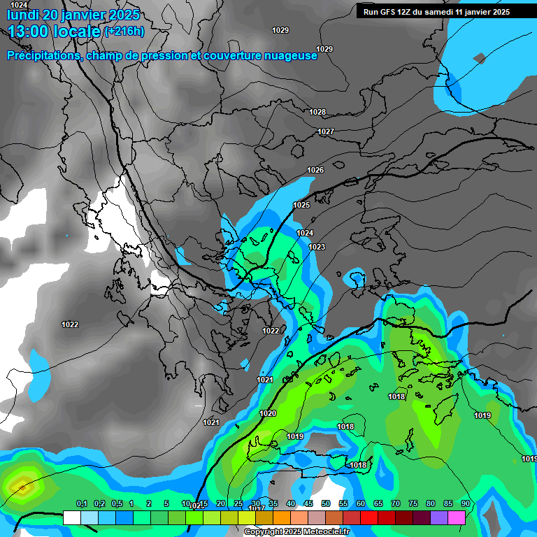 Modele GFS - Carte prvisions 