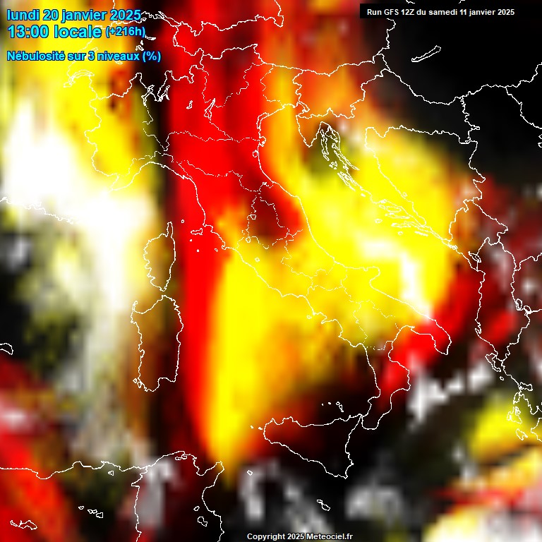 Modele GFS - Carte prvisions 