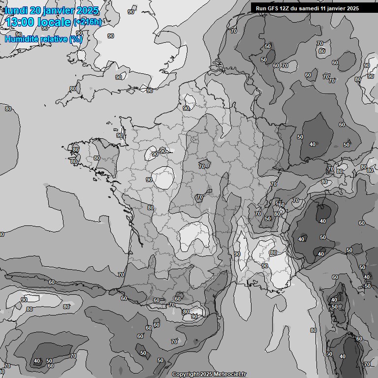 Modele GFS - Carte prvisions 