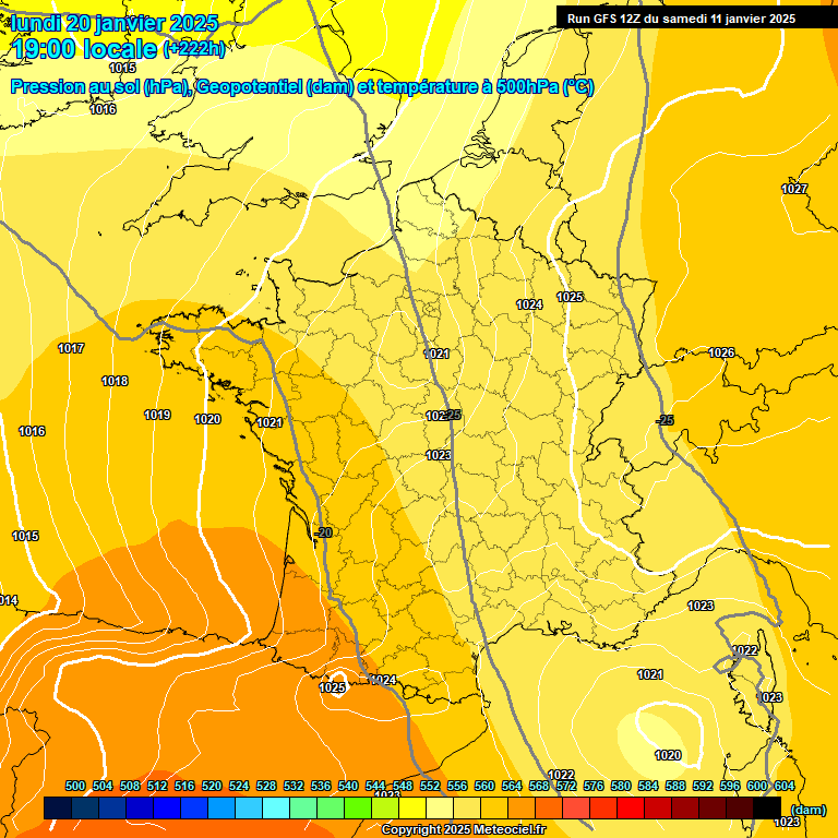 Modele GFS - Carte prvisions 