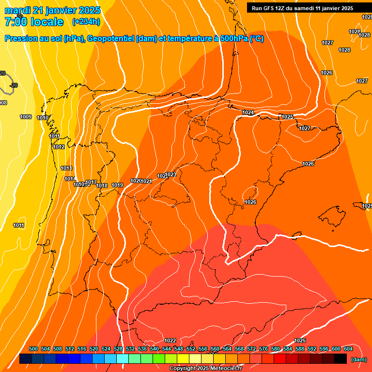 Modele GFS - Carte prvisions 