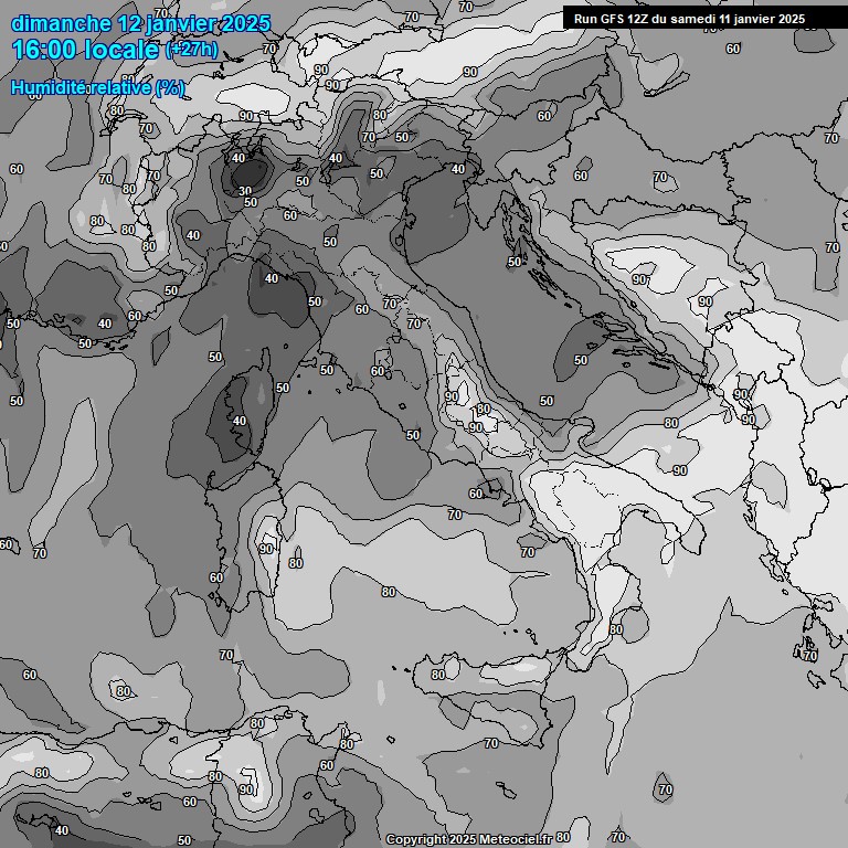 Modele GFS - Carte prvisions 