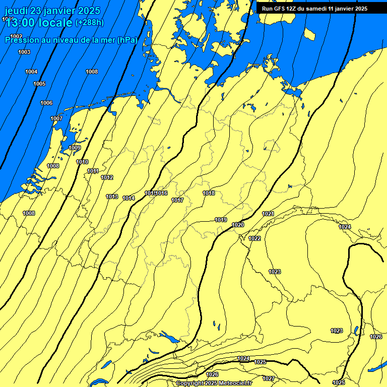 Modele GFS - Carte prvisions 