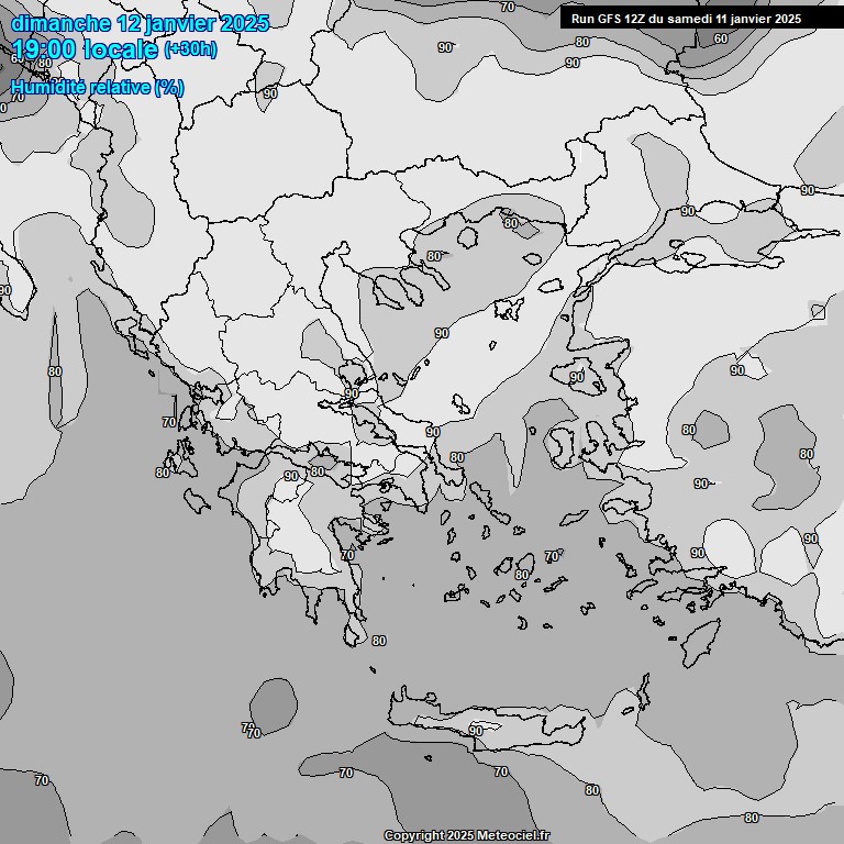 Modele GFS - Carte prvisions 