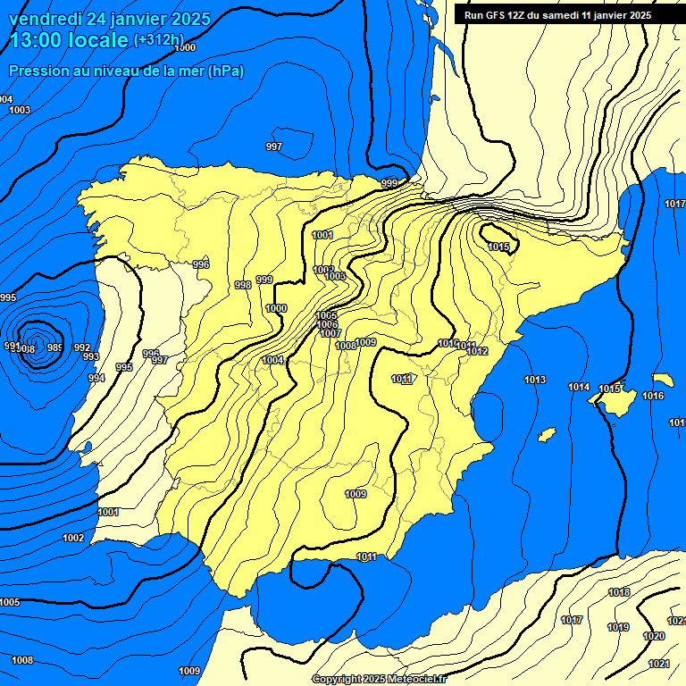 Modele GFS - Carte prvisions 