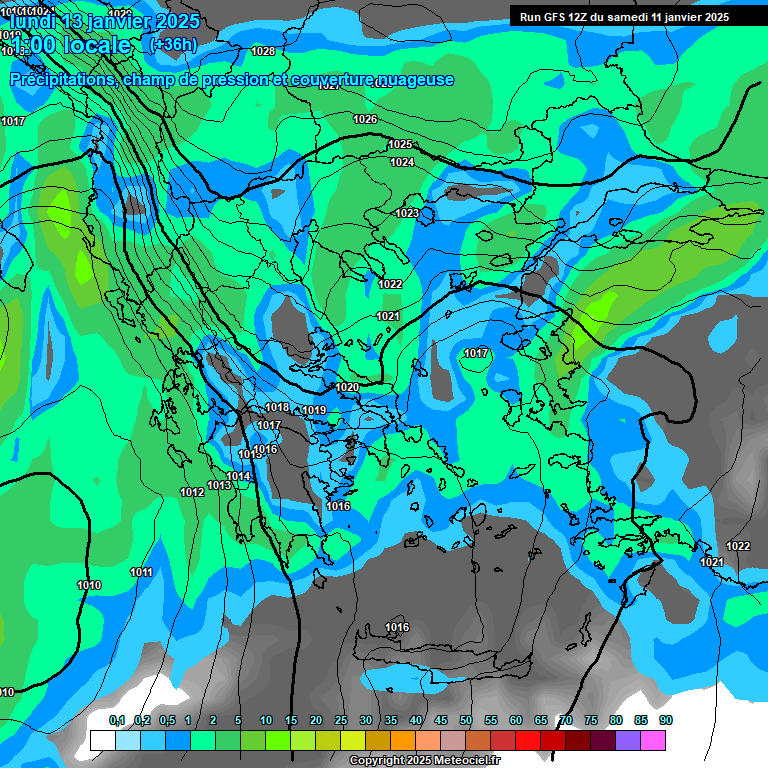 Modele GFS - Carte prvisions 