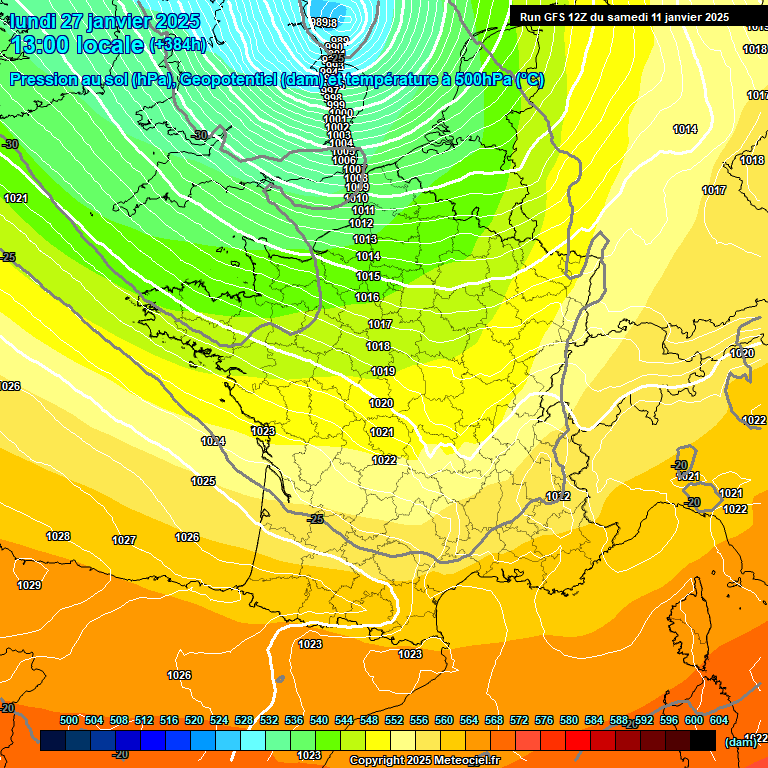 Modele GFS - Carte prvisions 