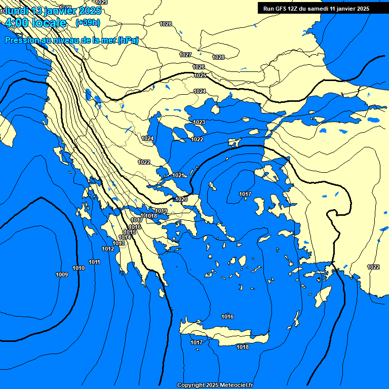 Modele GFS - Carte prvisions 