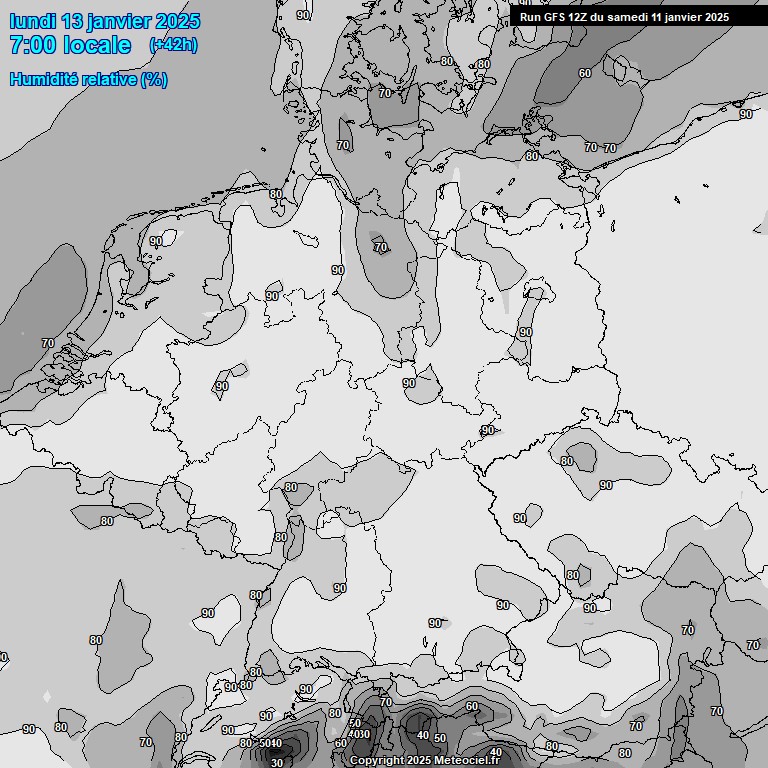 Modele GFS - Carte prvisions 