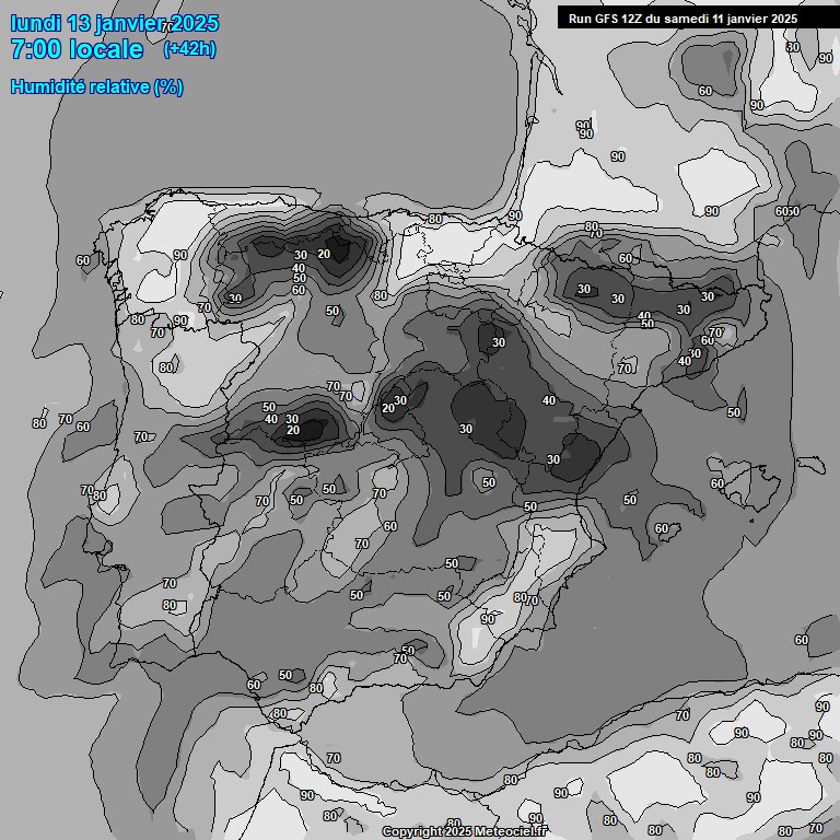 Modele GFS - Carte prvisions 