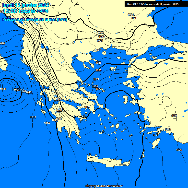 Modele GFS - Carte prvisions 