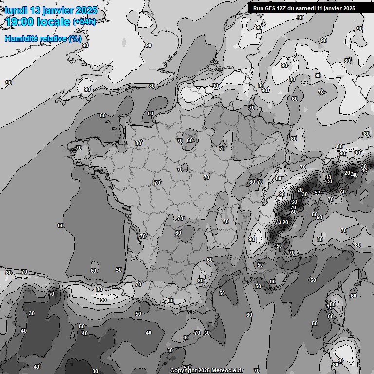 Modele GFS - Carte prvisions 