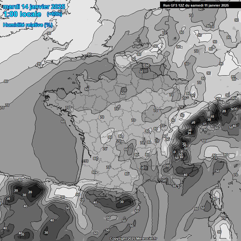 Modele GFS - Carte prvisions 