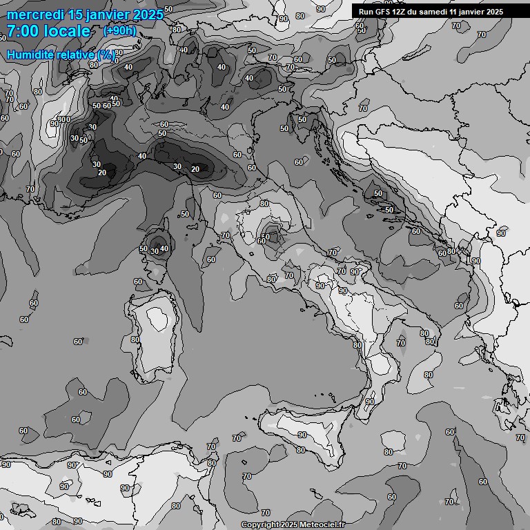 Modele GFS - Carte prvisions 