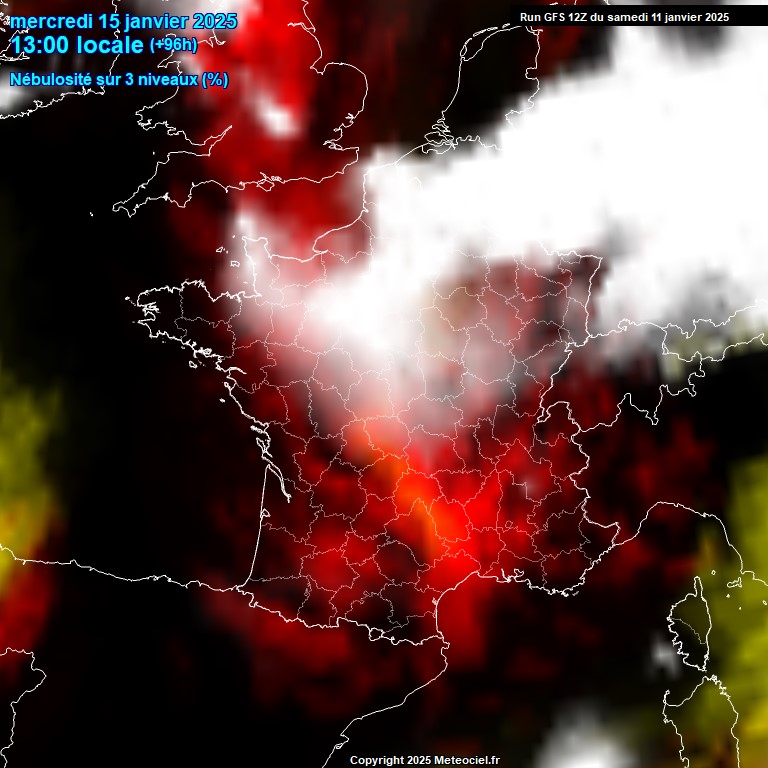 Modele GFS - Carte prvisions 