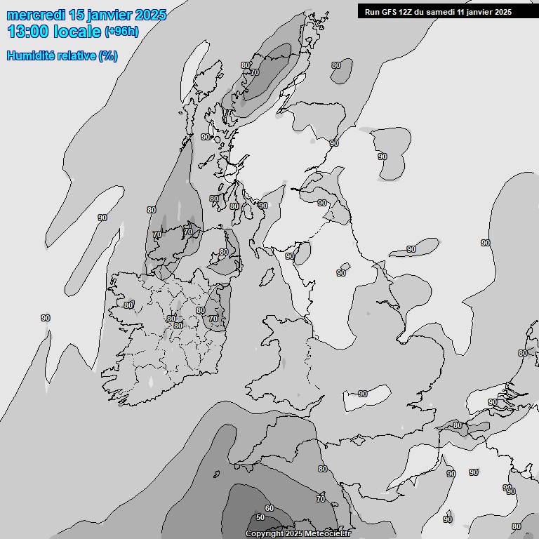 Modele GFS - Carte prvisions 