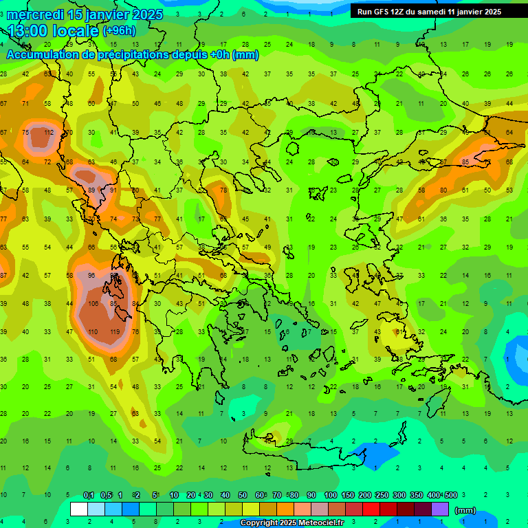 Modele GFS - Carte prvisions 