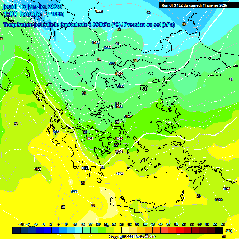 Modele GFS - Carte prvisions 