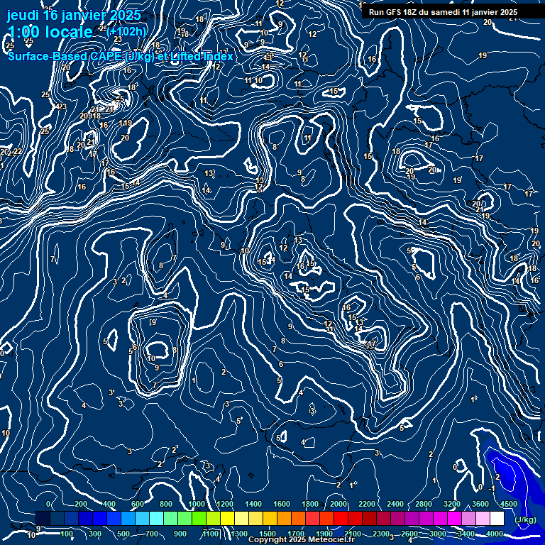 Modele GFS - Carte prvisions 