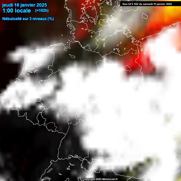 Modele GFS - Carte prvisions 