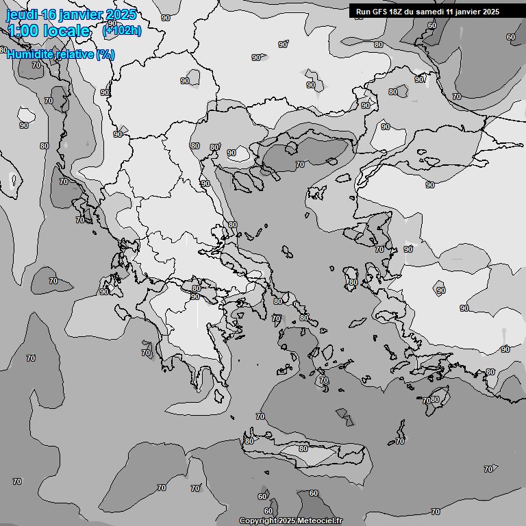 Modele GFS - Carte prvisions 