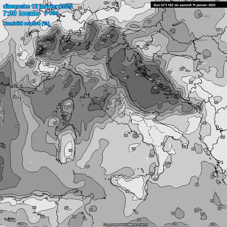 Modele GFS - Carte prvisions 