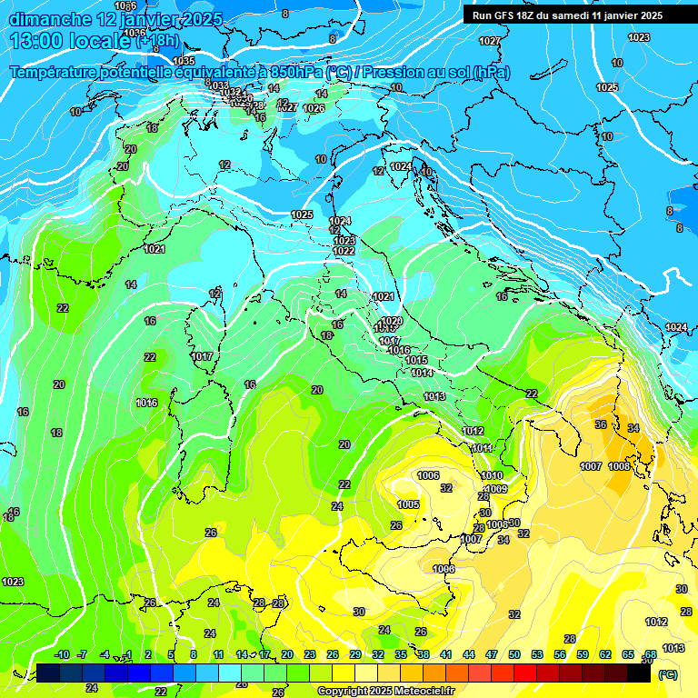 Modele GFS - Carte prvisions 