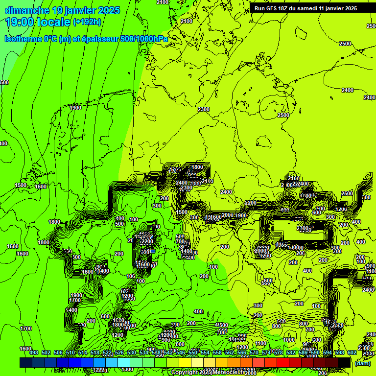 Modele GFS - Carte prvisions 