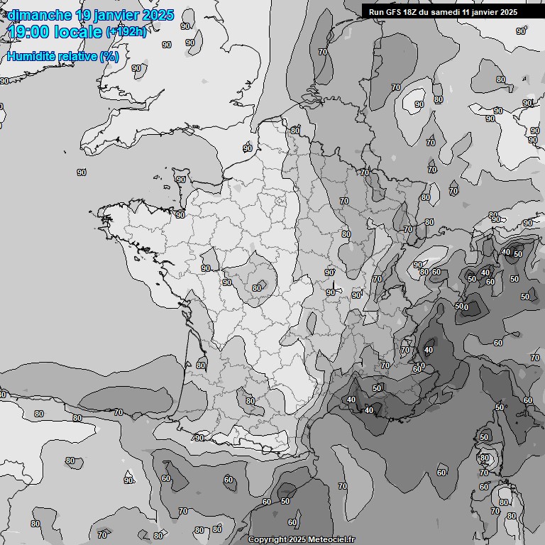 Modele GFS - Carte prvisions 