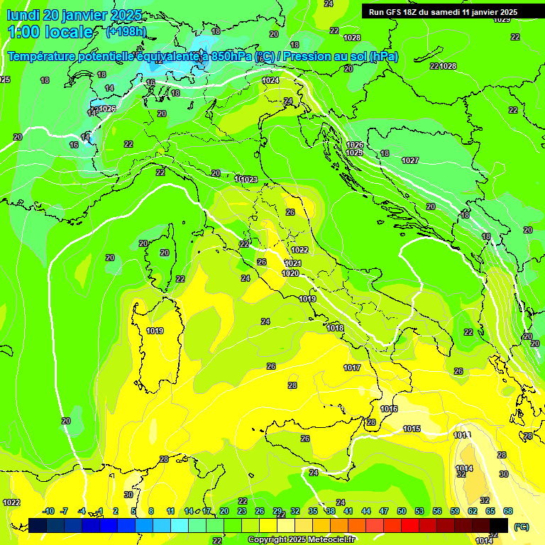 Modele GFS - Carte prvisions 