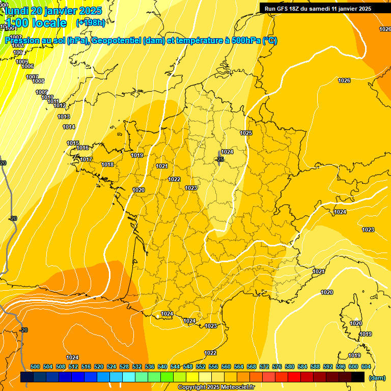 Modele GFS - Carte prvisions 