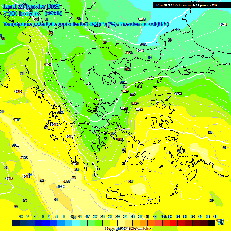 Modele GFS - Carte prvisions 