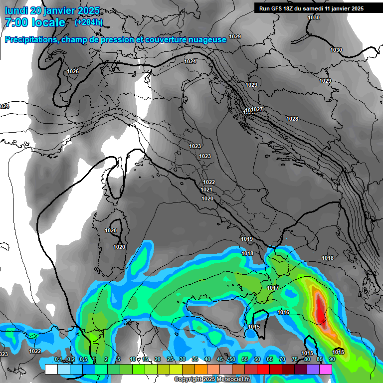 Modele GFS - Carte prvisions 