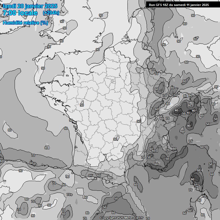 Modele GFS - Carte prvisions 