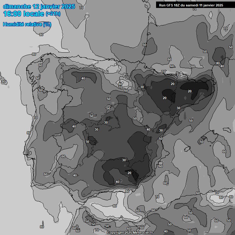 Modele GFS - Carte prvisions 