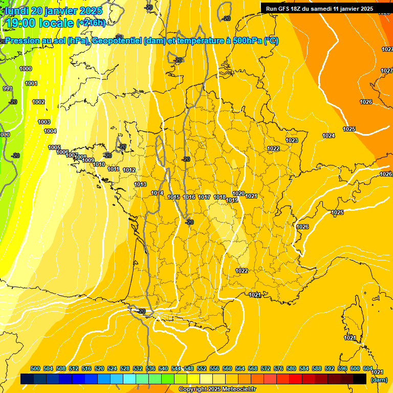 Modele GFS - Carte prvisions 