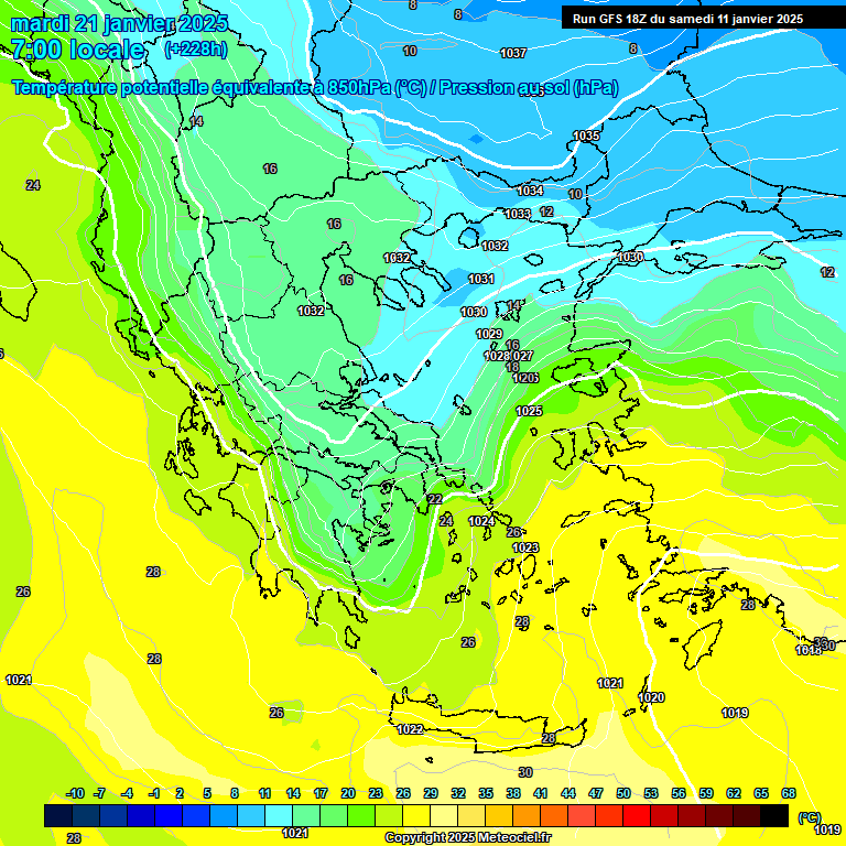 Modele GFS - Carte prvisions 