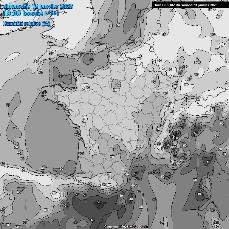 Modele GFS - Carte prvisions 